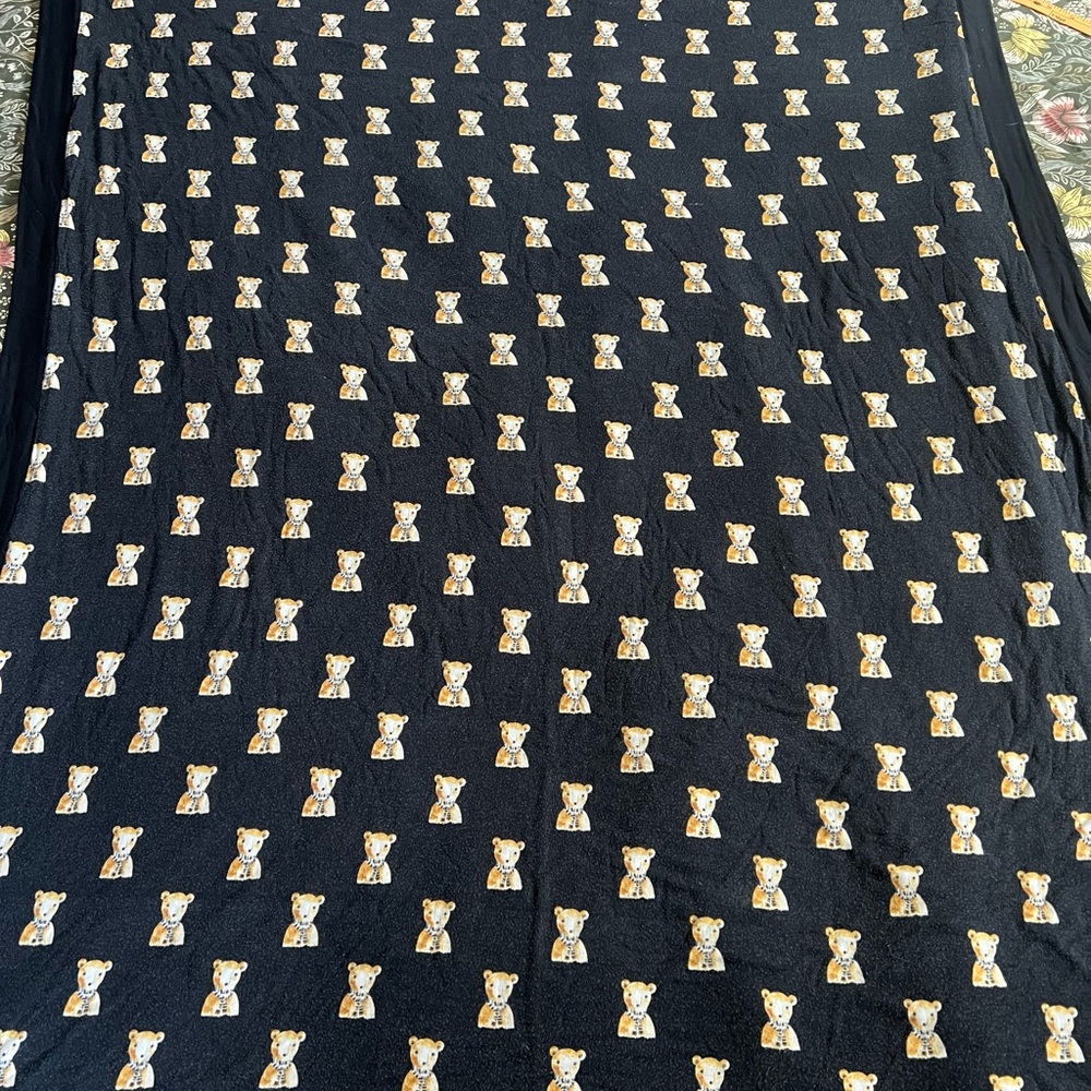 Posh Peanut- Black Blanket with Teddy Bear Pattern